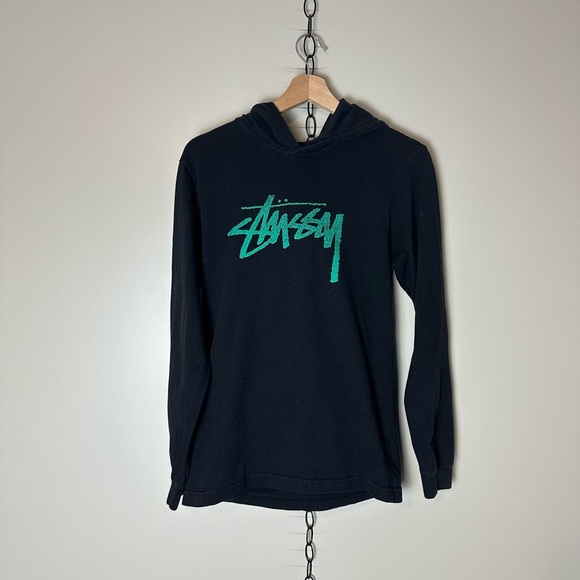 Stussy Spellout Lightweight Pullover Hoodie Small - Picture 1 of 4